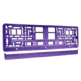 Cadre de plaque d'immatriculation métallisé, violet