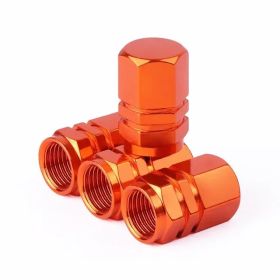 Bouchons de valve en aluminium Orange 4 pièces