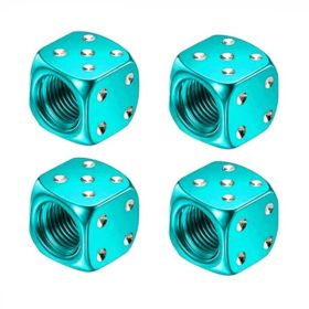 Bouchons de valve Dé en aluminium Bleu Ciel 4 pièces